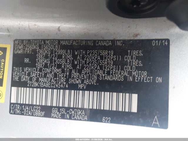 2014 LEXUS RX 350 2T2BK1BA8EC245474 Photo 8