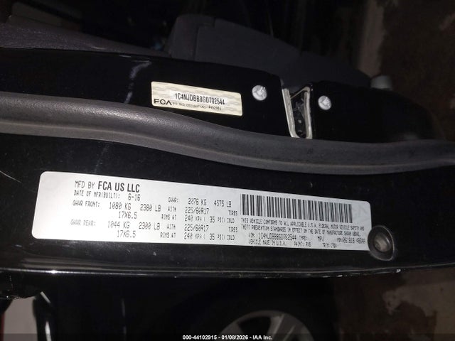 44102915 :رقم المزاد ، 1C4NJDBB8GD782544 vin ، 2016 Jeep Compass Sport مزاد بيع