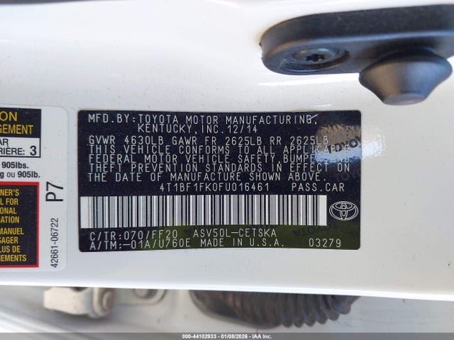 4T1BF1FK0FU016461 Toyota CAMRY SE