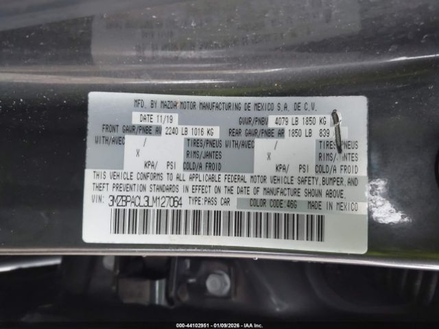 2020 MAZDA MAZDA3 3MZBPACL3LM127064 Photo 8