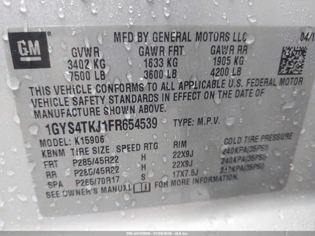 2015 CADILLAC ESCALADE ESV 1GYS4TKJ1FR654539 Photo 8