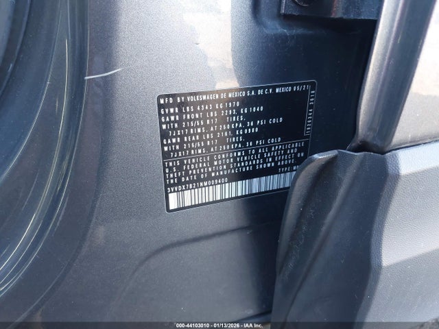 3VVDX7B21NM009400 Volkswagen Taos 1.5t S