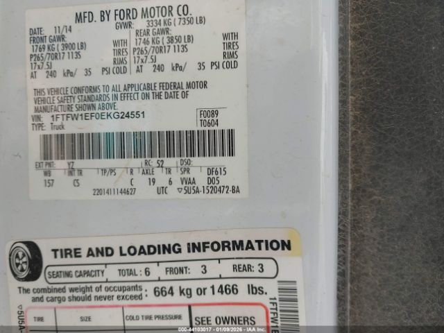 2014 FORD F-150 1FTFW1EF0EKG24551 Photo 8