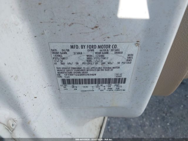 2008 FORD F-150 1FTRF12228KD93428 Photo 8