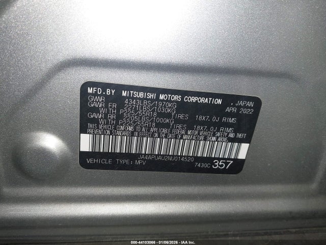 2022 MITSUBISHI OUTLANDER SPORT JA4APUAU2NU014520 Photo 8