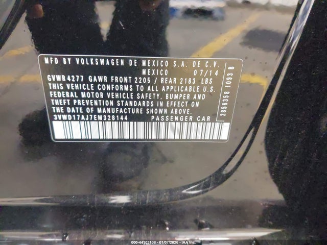 3VWD17AJ7EM328144 Volkswagen Jetta 1.8t Se