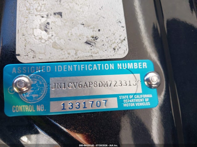 Продаж на аукціоні авто 2013 Infiniti G37 Journey, vin: JN1CV6AP8DM723318, номер лоту: 44103140