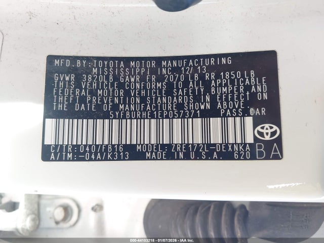 5YFBURHE1EP057371 Toyota Corolla Le Plus