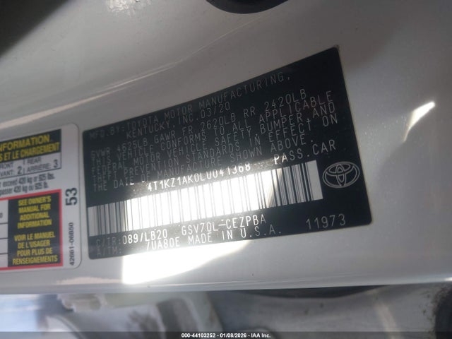 4T1KZ1AK0LU041368 Toyota Camry Xse V6