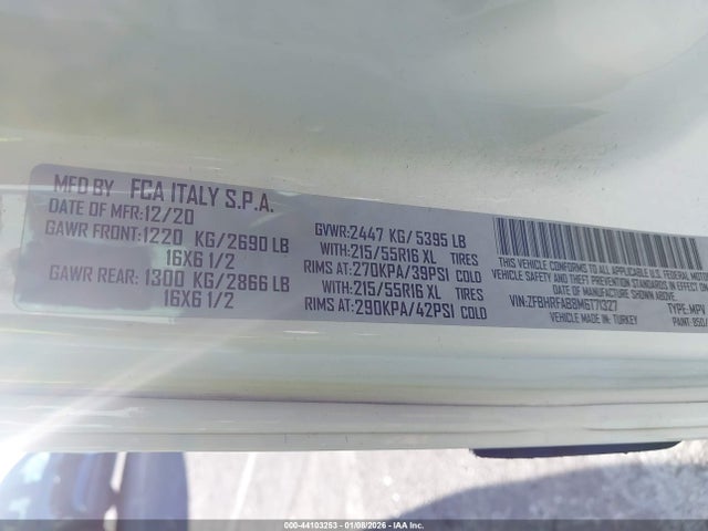 2021 RAM PROMASTER CITY ZFBHRFAB8M6T71327 Photo 8