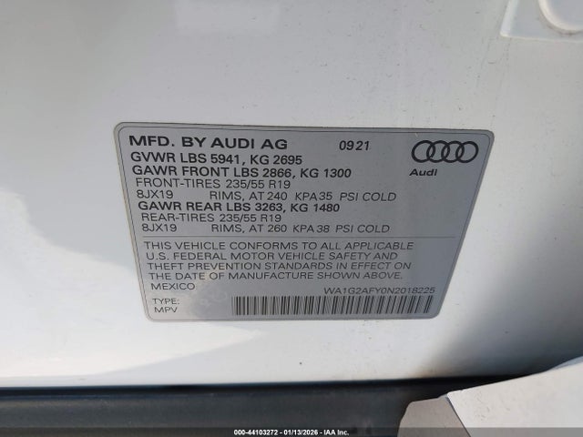 WA1G2AFY0N2018225 Audi Q5 Premium 55 Tfsi E S Line Quattro S Tronic
