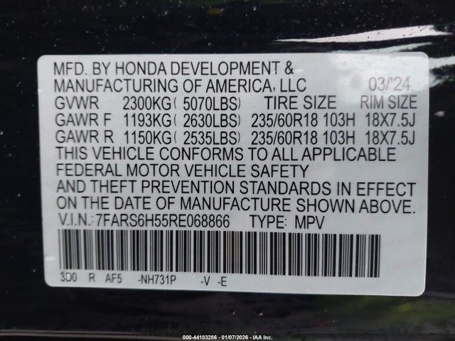 7FARS6H55RE068866 Honda Cr-v Hybrid Sport