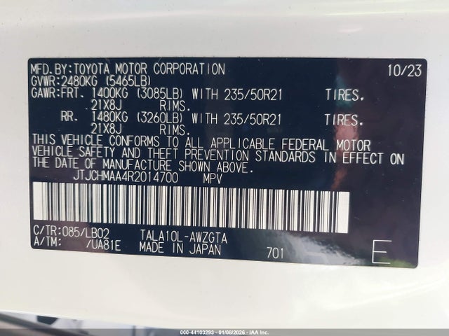 JTJCHMAA4R2014700 Lexus RX 350