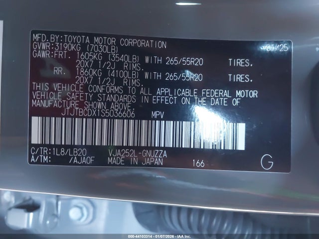 JTJTBCDX1S5036606 Lexus Gx 550 Premium