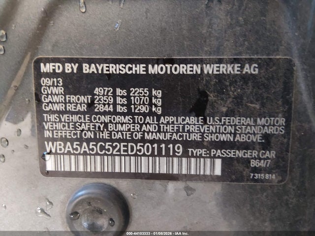 BMW 528I 2014 WBA5A5C52ED501119 Image 9