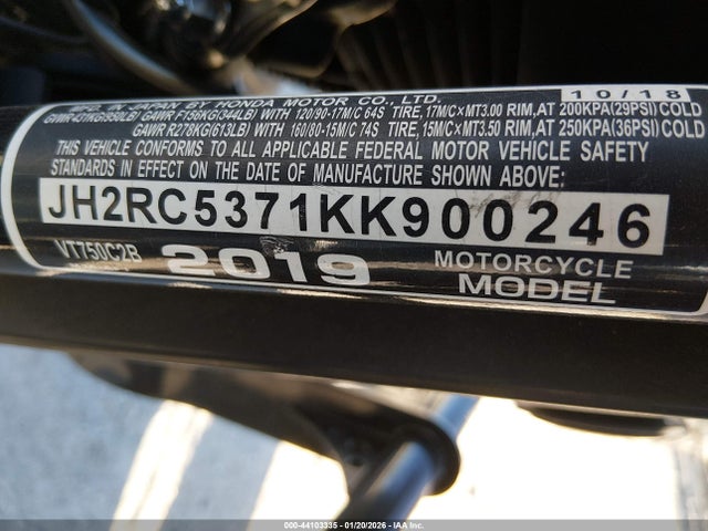 JH2RC5371KK900246 Honda Vt750 C2b