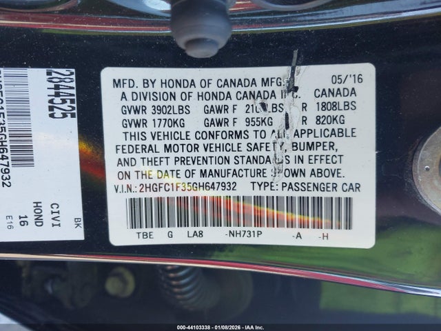 2HGFC1F35GH647932 Honda Civic Ex-t