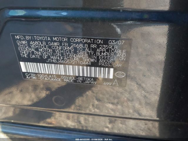 2007 LEXUS ES 350 JTHBJ46G572110444 Photo 8