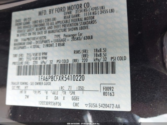 2024 FORD MUSTANG 1FA6P8CFXR5410220 Photo 8