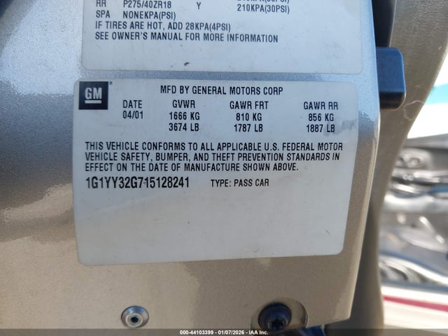 2001 CHEVROLET CORVETTE 1G1YY32G715128241 Photo 8