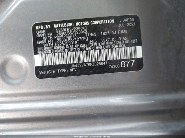 2022 MITSUBISHI OUTLANDER PHEV JA4J2VA76NZ028647 Photo 8