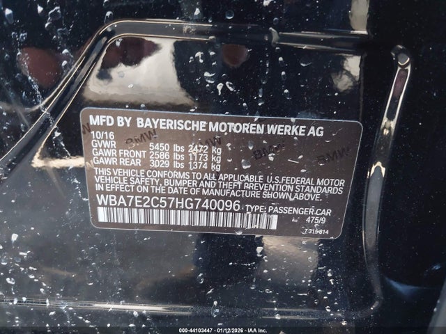 2017 BMW 740I WBA7E2C57HG740096 Photo 8