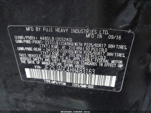 JF2SJAGC4HH483163 Subaru Forester 2.5i Premium