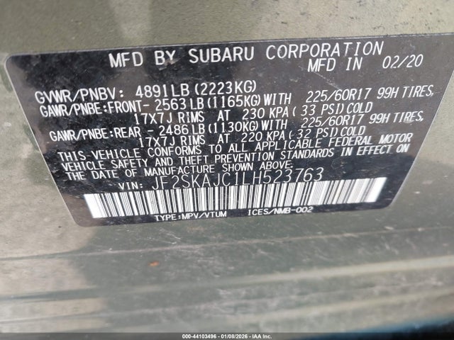 JF2SKAJC1LH523763 Subaru Forester Premium