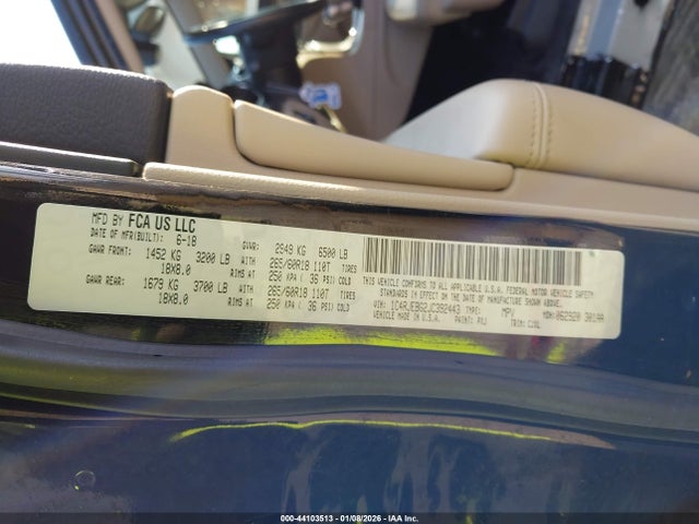 Продажа на аукционе авто 2018 Jeep Grand Cherokee Limited 4x2, vin: 1C4RJEBG2JC392443, номер лота: 44103513