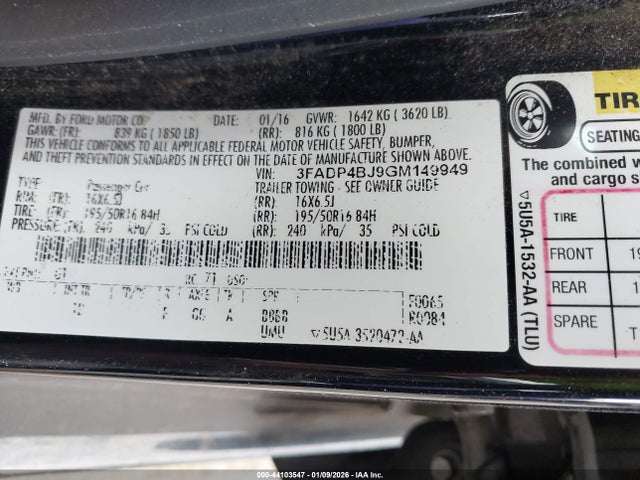 2016 FORD FIESTA 3FADP4BJ9GM149949 Photo 8