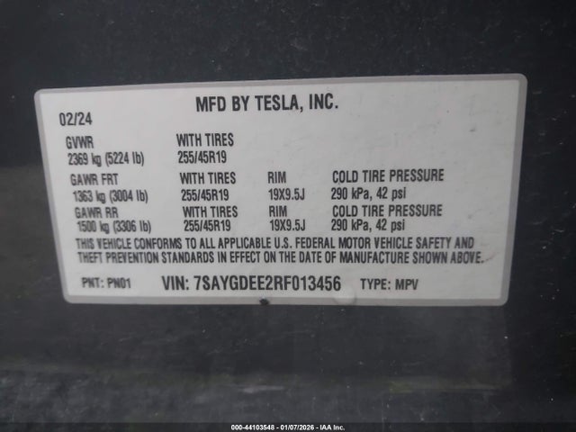 2024 TESLA MODEL Y 7SAYGDEE2RF013456 Photo 8