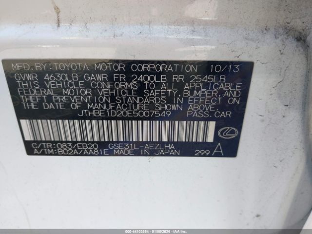 2014 LEXUS IS 350 JTHBE1D20E5007549 Photo 8