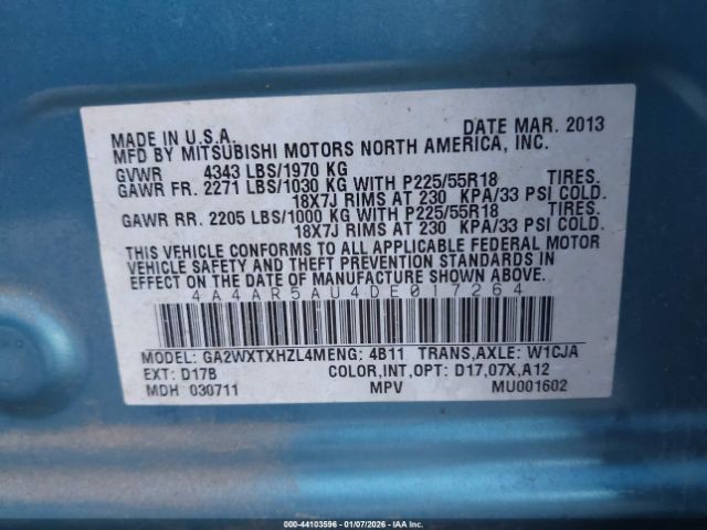 2013 MITSUBISHI OUTLANDER SPORT 4A4AR5AU4DE017264 Photo 8