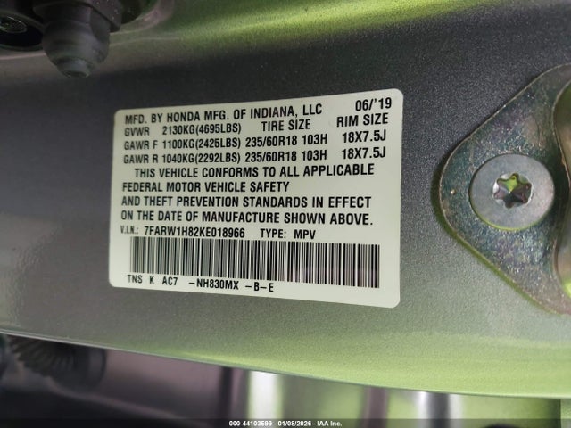 2019 HONDA CR-V 7FARW1H82KE018966 Photo 8