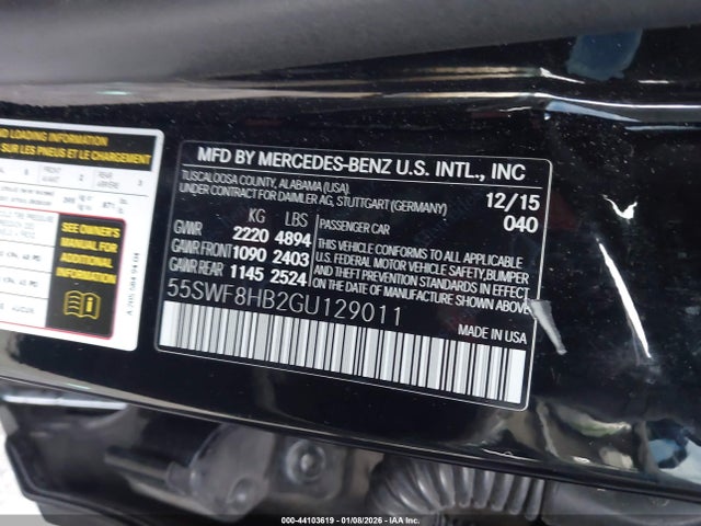 55SWF8HB2GU129011 Mercedes-Benz Amg C 63 S