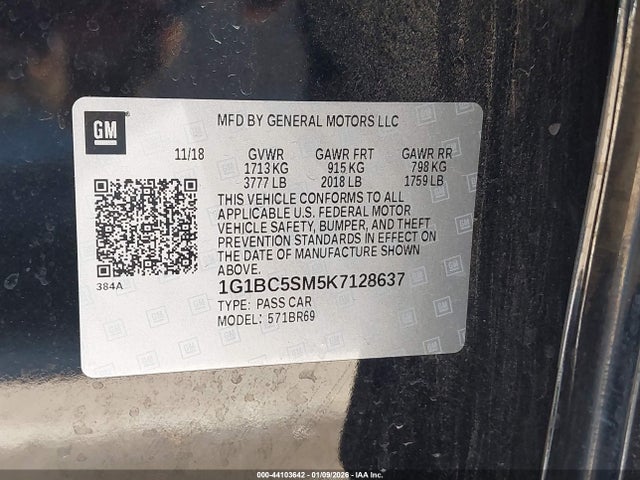 1G1BC5SM5K7128637 Chevrolet CRUZE LS