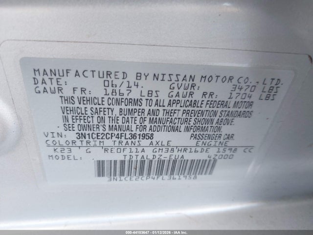 Nissan Versa Note Sv 2015 3N1CE2CP4FL361958 Image 9