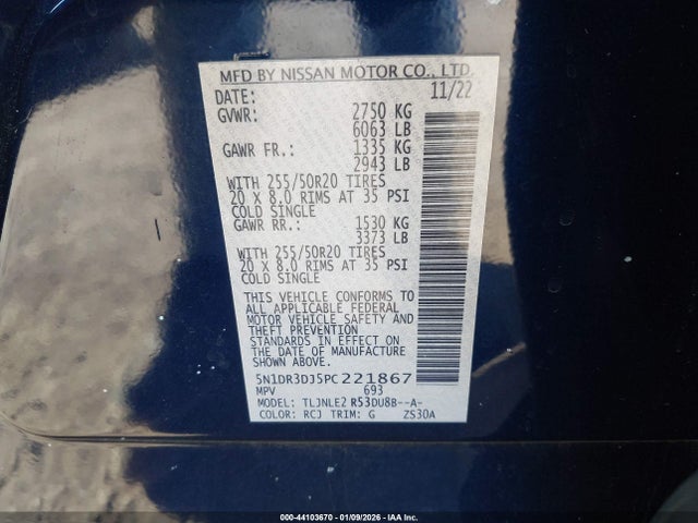 Nissan Pathfinder Platinum 4wd 2023 5N1DR3DJ5PC221867 Image 9