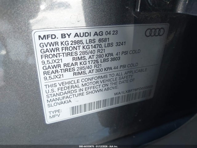 WA1LXBF78PD020003 Audi Q7 Premium Plus 55 Tfsi Quattro Tiptronic