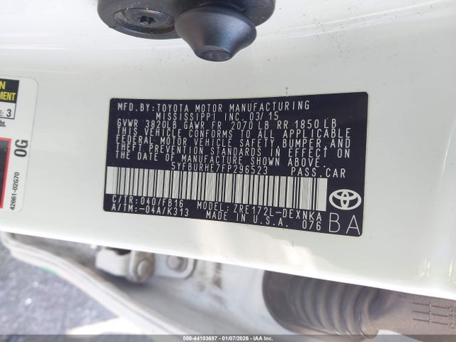 5YFBURHE7FP296523 Toyota COROLLA LE