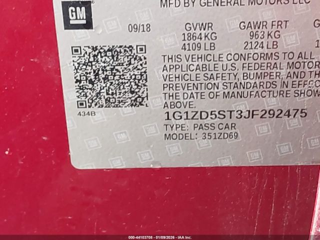 2018 CHEVROLET MALIBU 1G1ZD5ST3JF292475 Photo 8