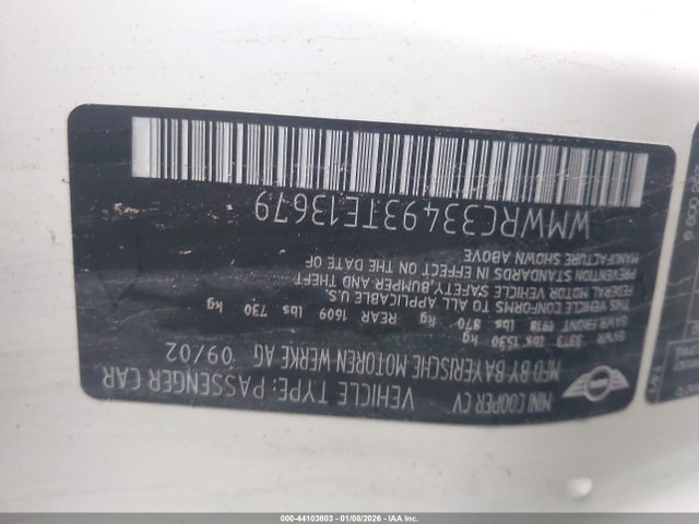 2003 MINI COOPER WMWRC33493TE13679 Photo 8