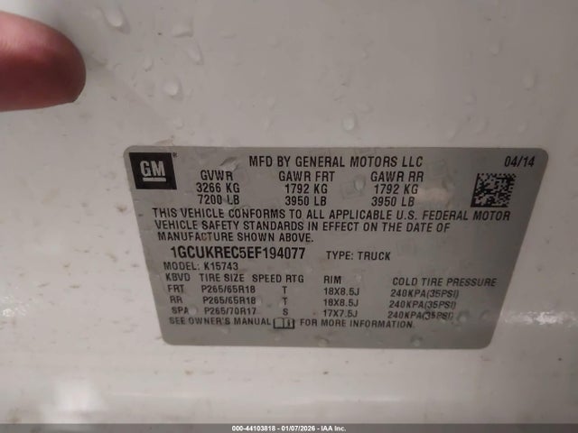 Chevrolet Silverado 1500 1lt 2014 1GCUKREC5EF194077 Image 9