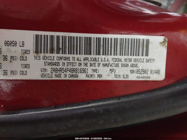 2008 CHRYSLER TOWN & COUNTRY 2A8HR54P48R816961 Photo 8