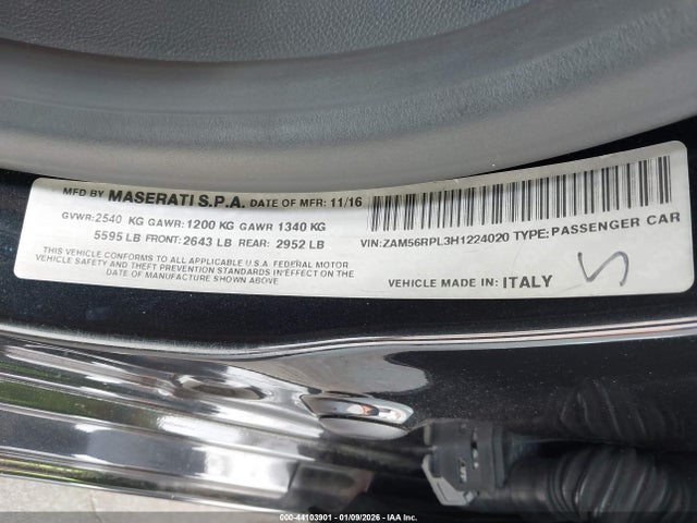 2017 MASERATI QUATTROPORTE ZAM56RPL3H1224020 Photo 8