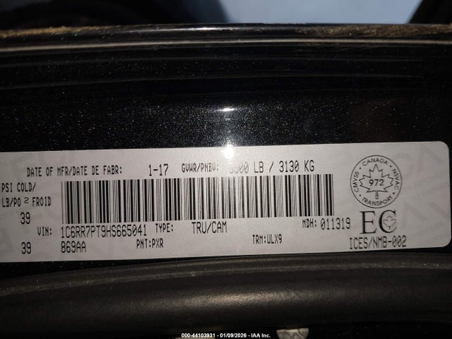 RAM 1500 Longhorn 2017 1C6RR7PT9HS665041 Image 9