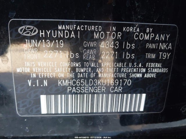 2019 HYUNDAI IONIQ PLUG-IN HYBRID KMHC65LD3KU169170 Photo 8