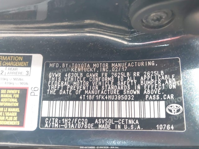 4T1BF1FK4HU395032 Toyota CAMRY LE
