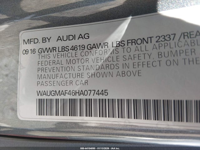 2017 AUDI A4 WAUGMAF46HA077445 Photo 8