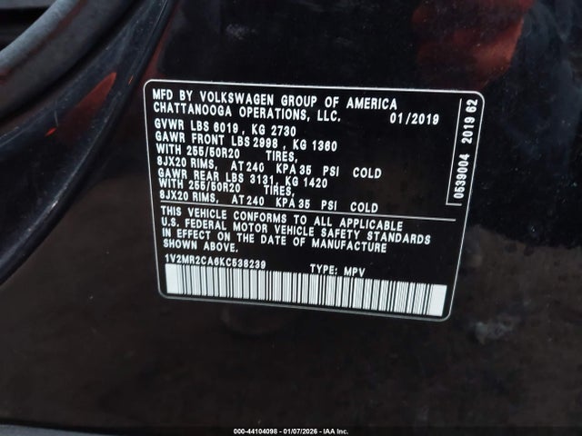 Volkswagen Atlas 2019 1V2MR2CA6KC538239 Image 23